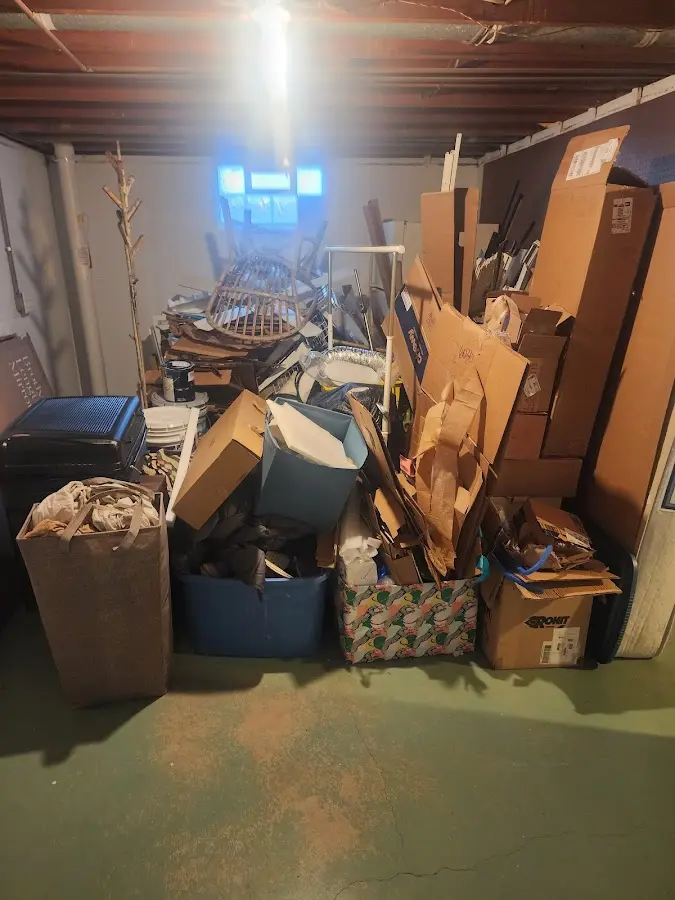 Roll-off dumpster container at job site for 6 Yard Dumpster Rental in Olivehurst